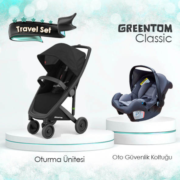 Greentom Classic Bebek Arabası + Jixy Oto Koltuğu Travel Set - 6