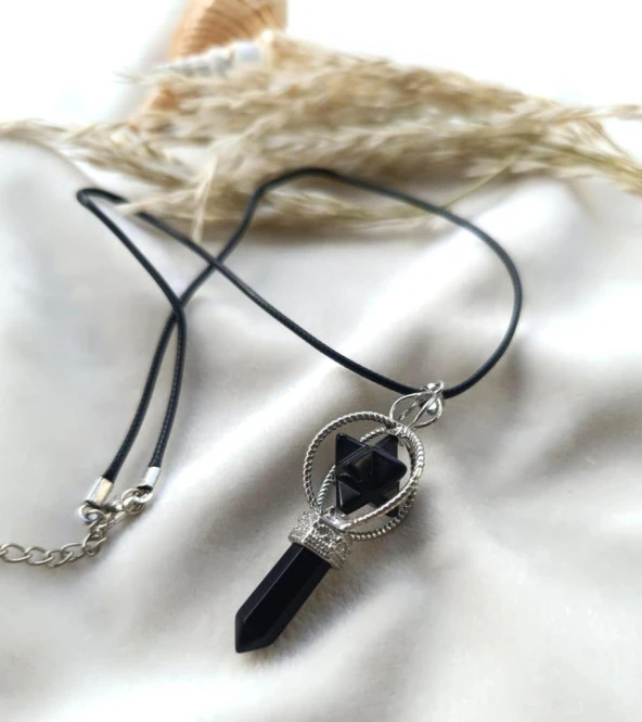 Kolye Çakra Doğal oniks Taşı Çivi Kolye sarkaç Takı Bijuteri Aksesuar