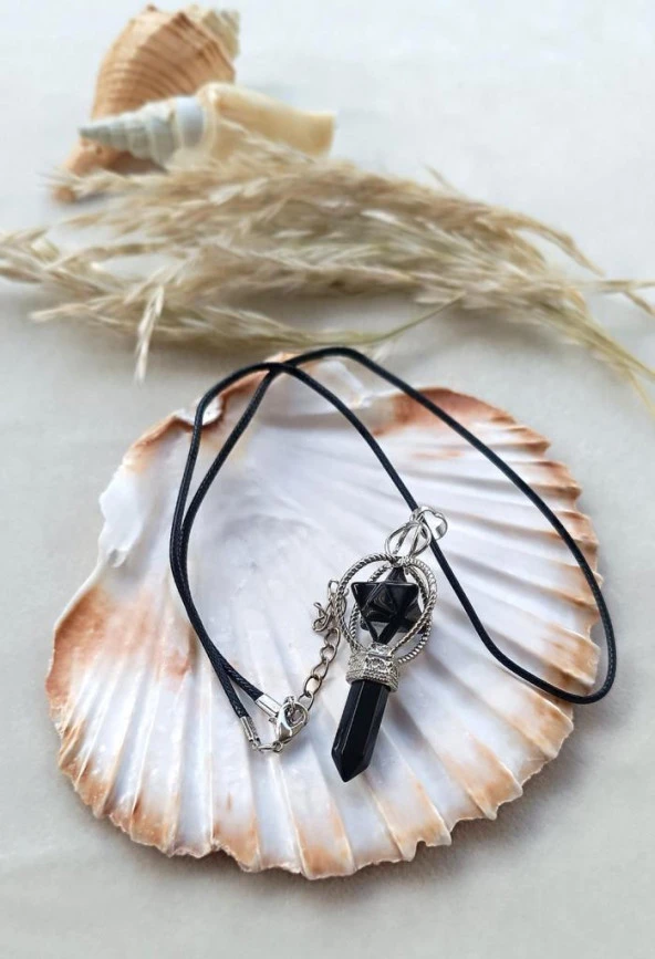 Kolye Çakra Doğal oniks Taşı Çivi Kolye sarkaç Takı Bijuteri Aksesuar - 2