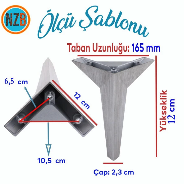 Mobilya Kanepe Çekyat Sehpa TV Ünitesi Baza Koltuk Ayağı Çekyat Renk Saten Eskitme 12 cm Ayak - Resim 2