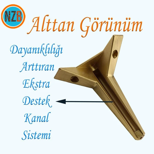 Mobilya Kanepe Çekyat Sehpa TV Ünitesi Baza Koltuk Ayağı Çekyat Renk Sarı Altın Eskitme 12 cm Ayak - Resim 7