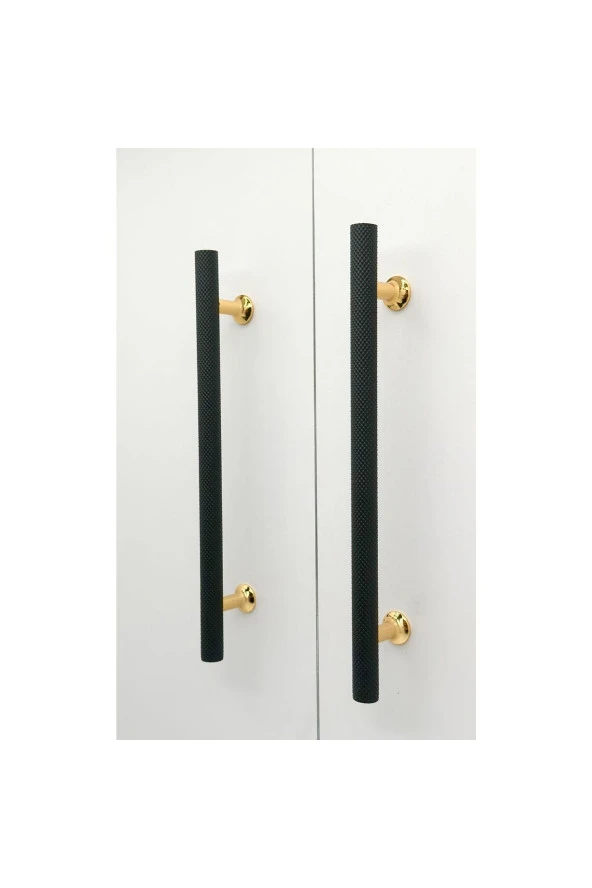 Mobilya Dolap Kulpu Mutfak Çekmece Kulpu Çizgili Dal Siyah Gold 160 mm ( 16 Cm ) 5 Adet - 2