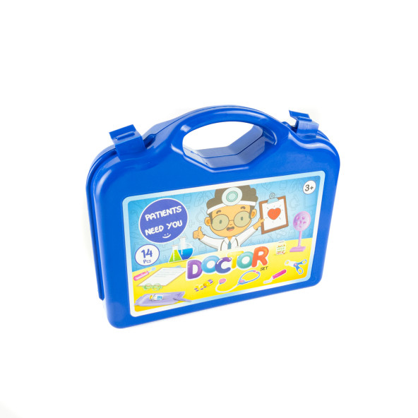 Oyuncak Sevimli Doktor Çantası Seti 14 Parça Mavi - 2