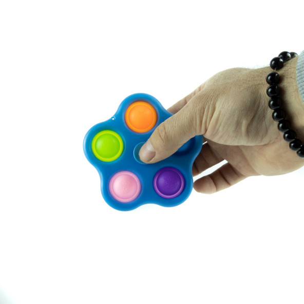 Oyuncak Stres Çarkı Beşli Stres Baloncuklu Mavi - 2