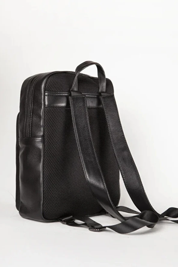 Grande Unisex Hakiki Deri Sırt Çantası Siyah 8000 - 2