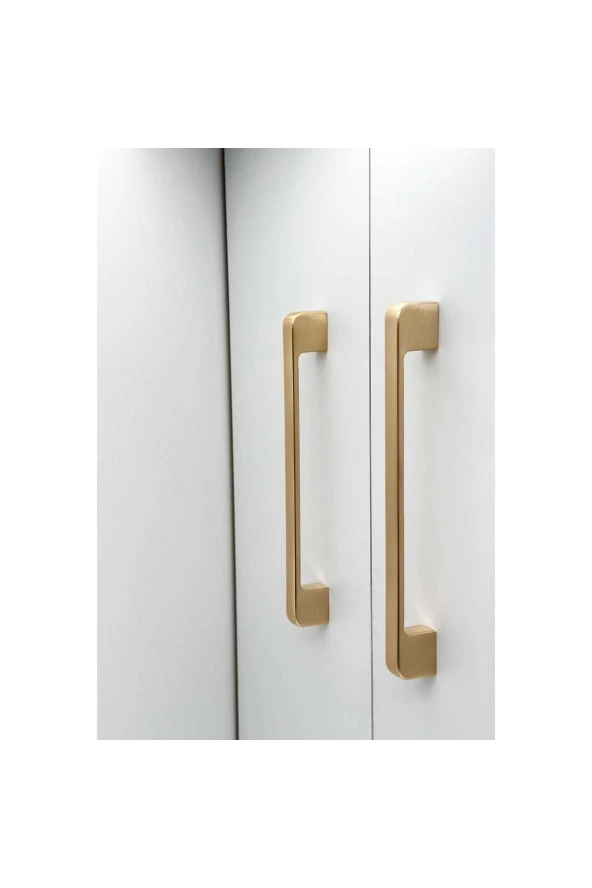 Mat Altın Tv Ünitesi Vestiyer Yatak Odası Mutfak Dolap Çekmece Kulpu 128 Mm (12,8 Cm) 1 Adet - Resim 3