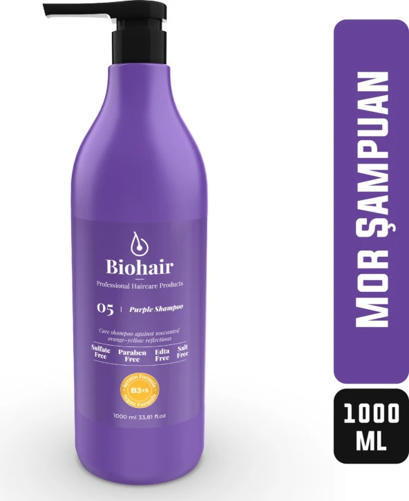 Bio Hair Purple Turunculaşma Karşıtı Mor Şampuan 1000 ml No:05 ürün görseli