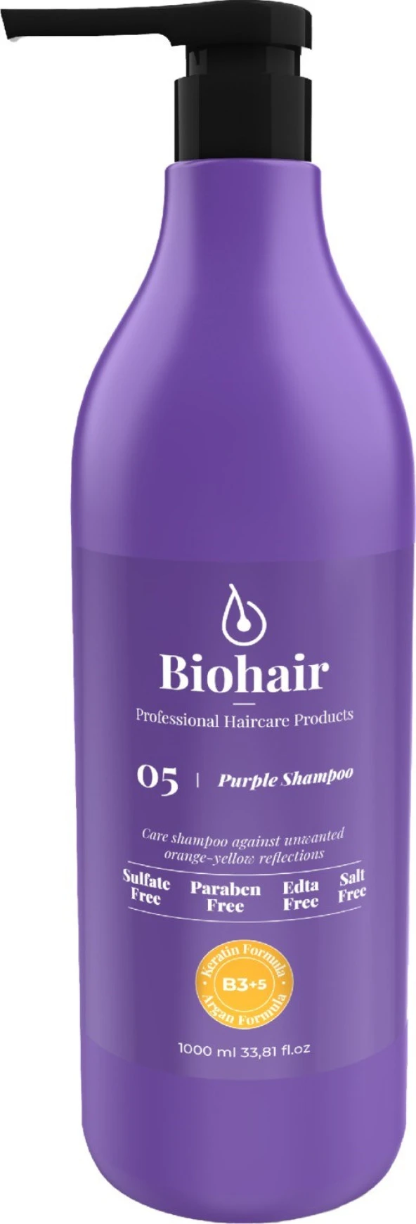 Bio Hair Purple Turunculaşma Karşıtı Mor Şampuan 1000 ml No:05 - Resim 2
