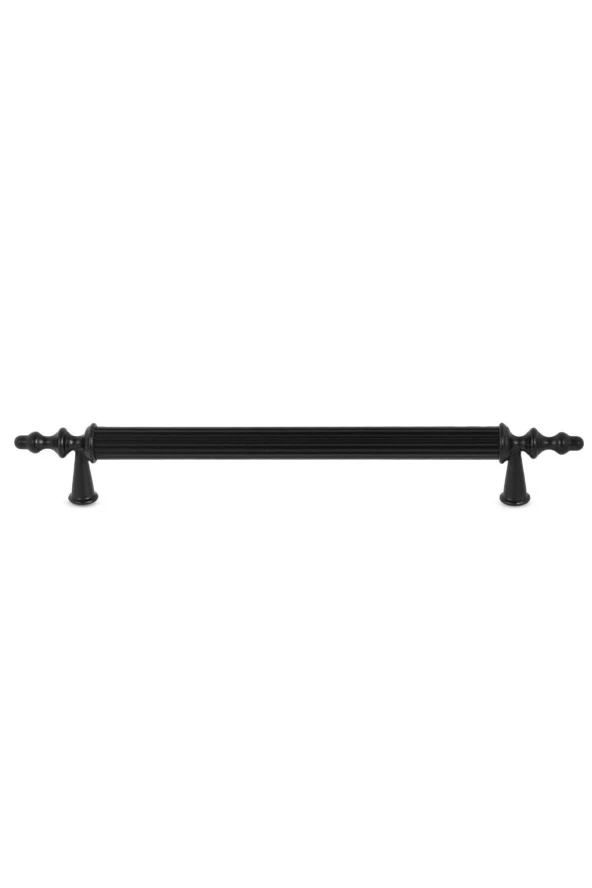 Lüx Ovacık Çekmece Dolap Kapak Kulpu Kulbu 96 mm Mat Siyah Metal Kulp 10 Adet - 5