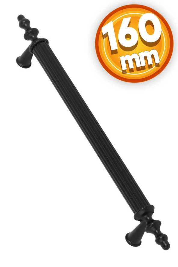 Lüx Ovacık Çekmece Dolap Kapak Kulpu Kulbu Lüks Metal Kulp 160 Mm Siyah