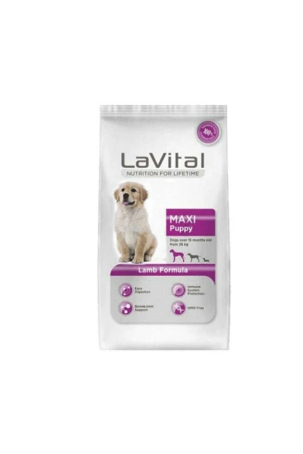 LaVital Yavru Köpek Maması Büyük Irk Kuzu Etli Maxi Puppy Lamb 3 Kg