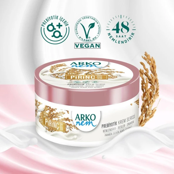 Arko Nem Prebiyotik Nemlendirici Krem Pirinç Sütü 250 Ml - 2
