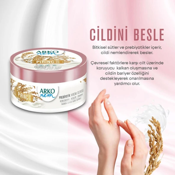 Arko Nem Prebiyotik Nemlendirici Krem Pirinç Sütü 250 Ml - 3