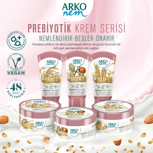 Arko Nem Prebiyotik Nemlendirici Krem Pirinç Sütü 250 Ml - 4