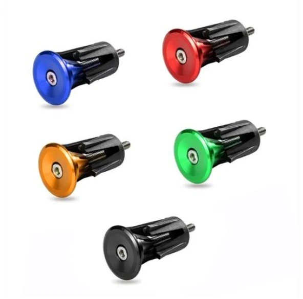 İmpact Alüminyum Vidalı Bisiklet Gidon Tıpası - HD-B11 Kırmızı - Resim 2