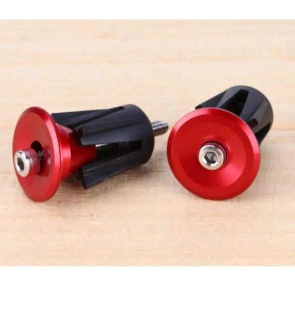 İmpact Alüminyum Vidalı Bisiklet Gidon Tıpası - HD-B11 Kırmızı - Resim 4