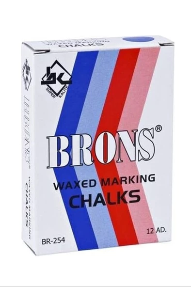 Brons BR-254 Tebeşir 12'li Kutu Mavi - 2