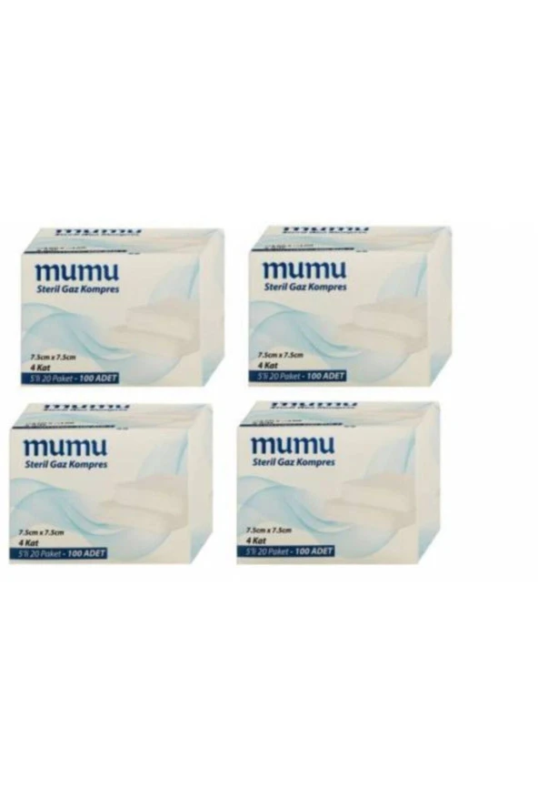 MUMU Steril Spanç Gazlı Bez 7,5x7,5 100'lü 4 Kutu