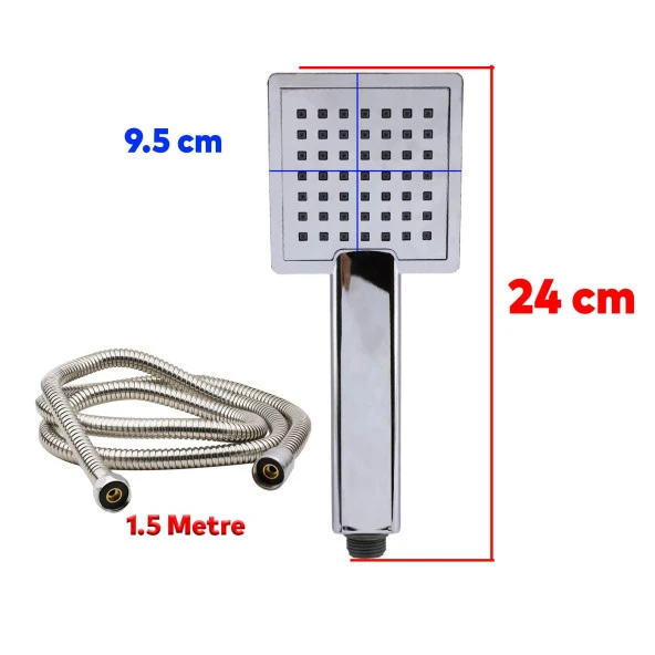 Duş Seti Fişkiye Spiral Banyo Duş Başlığı Set Fiskiyesi Telefonu Kare Klasik Başlık Fiskiye Metal Hortum - 2