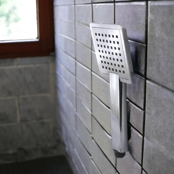 Duş Seti Fişkiye Spiral Banyo Duş Başlığı Set Fiskiyesi Telefonu Kare Klasik Başlık Fiskiye Metal Hortum - 4