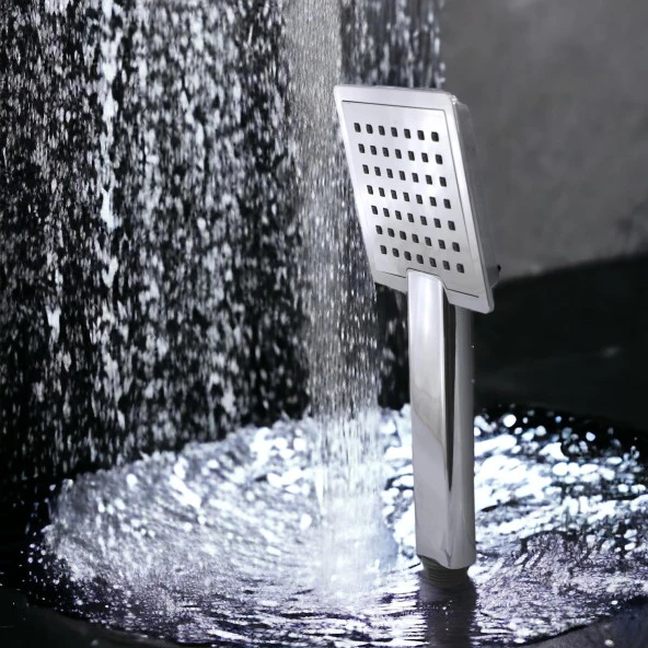 Duş Seti Fişkiye Spiral Banyo Duş Başlığı Set Fiskiyesi Telefonu Kare Klasik Başlık Fiskiye Metal Hortum - 5