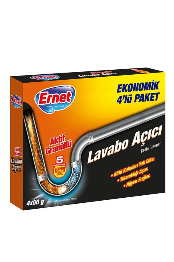 Lavabo Açıcı Granül 4'lü Ekonomik Paket 4x50 G