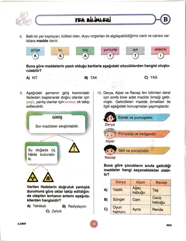 3.Sınıf Deneme Sınavı - 4 Kitapcık - 5