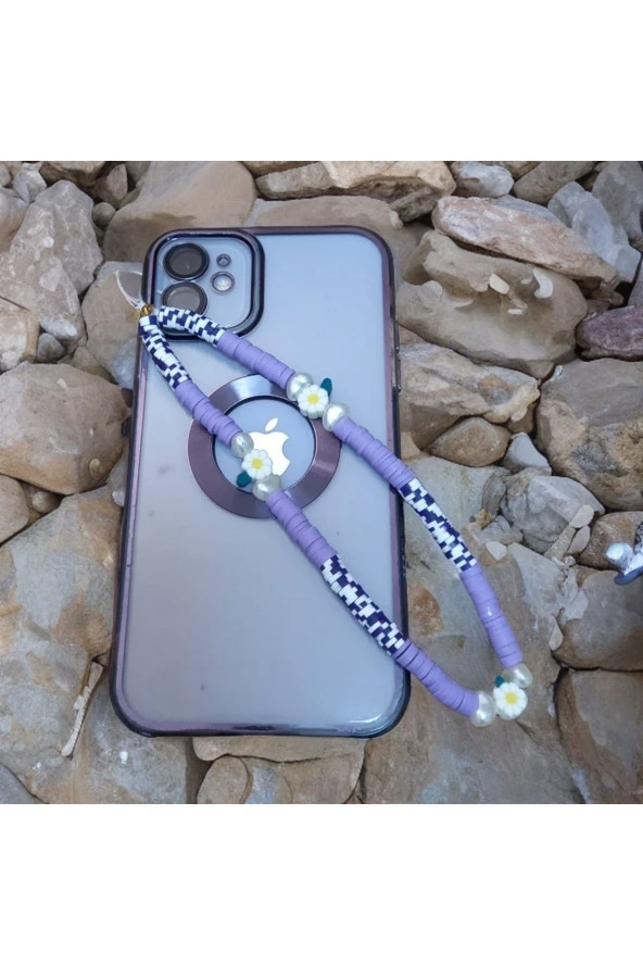 Renkli Boncuklu Telefon Askısı - 2