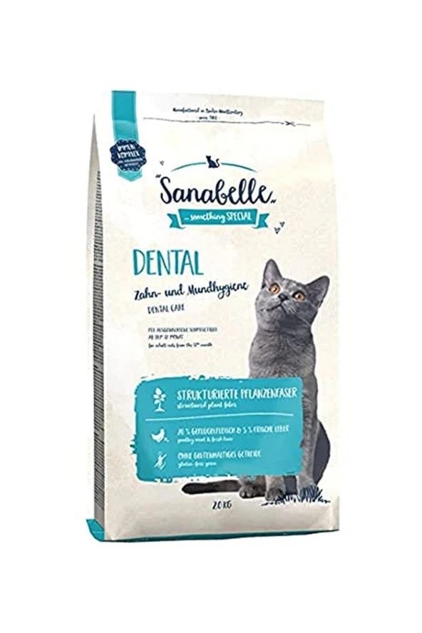 Sanabelle Kedi Maması Dental Ağız Sağlığı Kümes Hayvanlı 2 Kg x 2 adet