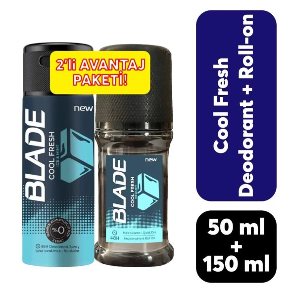 Blade Cool Fresh Deodorant 150 Ml + 50 Ml Roll On Avantajlı Paket