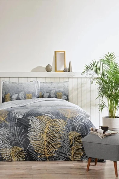 Özdilek Çift Kişilik Ranforce Nevresim Takımı Golden Palm ürün görseli 1