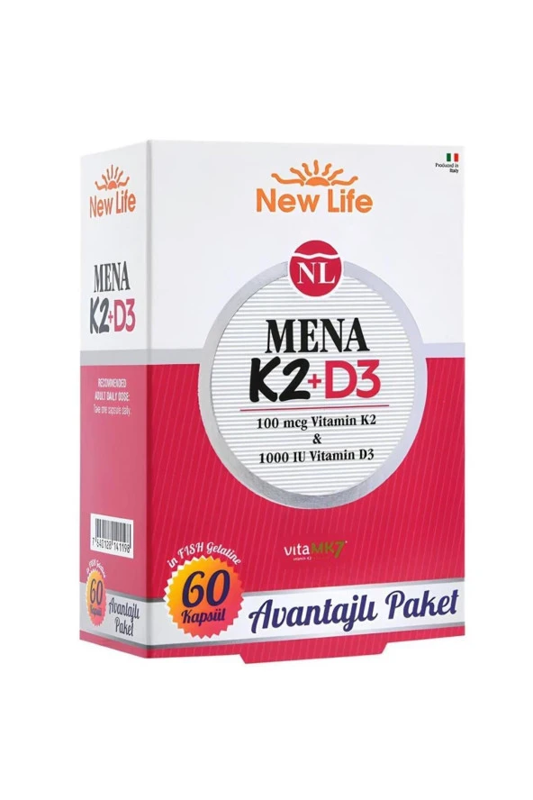 Newlife Mena K2 D3 60 Kapsül