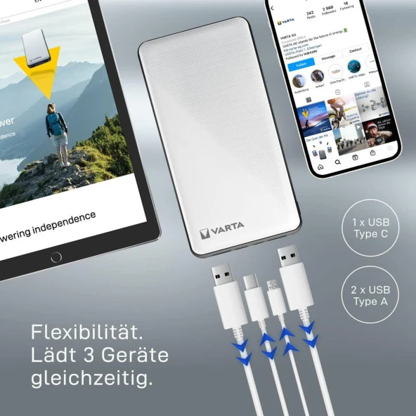 Varta Power Bank Energy 20000 mAh Taşınabilir Şarj Cihazı - 4