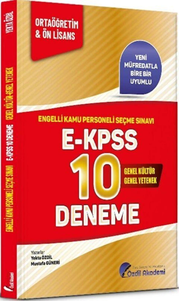 EKPSS Lise Ortaöğretim Ön Lisans 10 Deneme Özdil Akademi