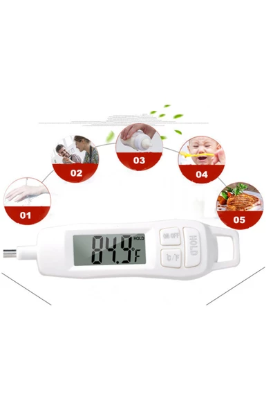 Vzn TP400 Termometre Sıvı Gıda Et Su Yiyecek Sıcaklık Ölçer - 2