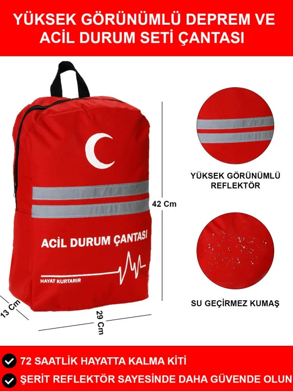 Kkdavm Deprem Çantası Afet ve Acil Durum Ilk Yardım Seti - 3