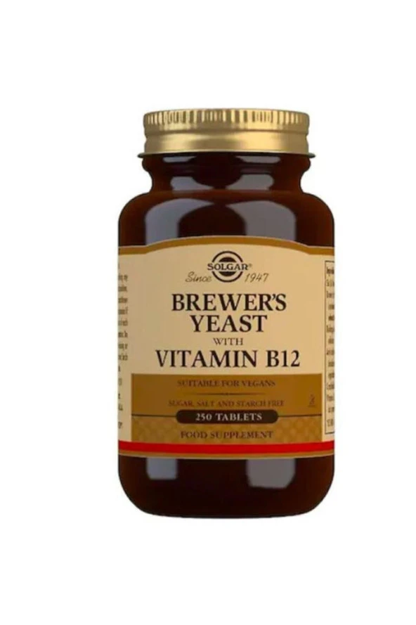 Solgar Brewer's Yeast With Vitamin B12 250 Tablet Ishal,bağırsak Senduromu Içindir.