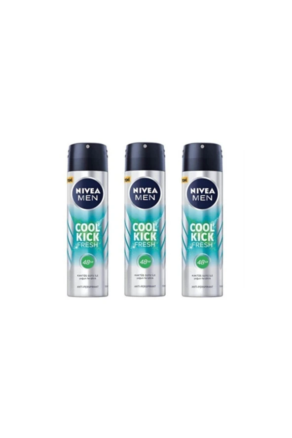 Nivea Men Cool Kick Fresh 48h Kaktüs Suyu Anti-perspirant Erkek Deodorant X 3 Adet