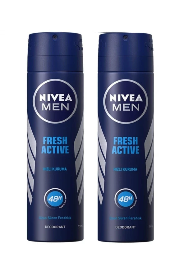 Nivea Men Fresh Active Hızlı Kuruma Erkek Deodorant 2 x 150 ml