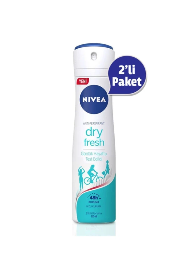 Nivea Deo Sprey Dry Fresh 150 Ml Kadın(2'li Avantaj Paket)