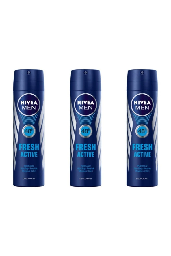 Nivea Men Fresh Active 150 ml Deodorant 3'lü Paket