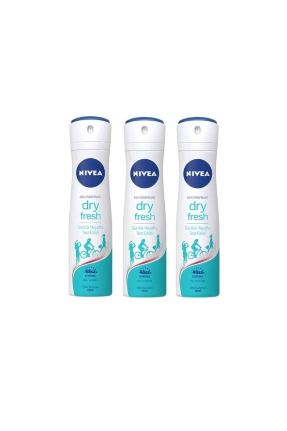 Nivea Woman Anti Perspirant Dry Fresh 48h Hızlı Kuruma Kadın Deodorant X 3 Adet
