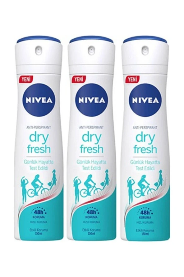 Nivea Dry Fresh Kadın Sprey Deodorant 150 ml X 3 Adet