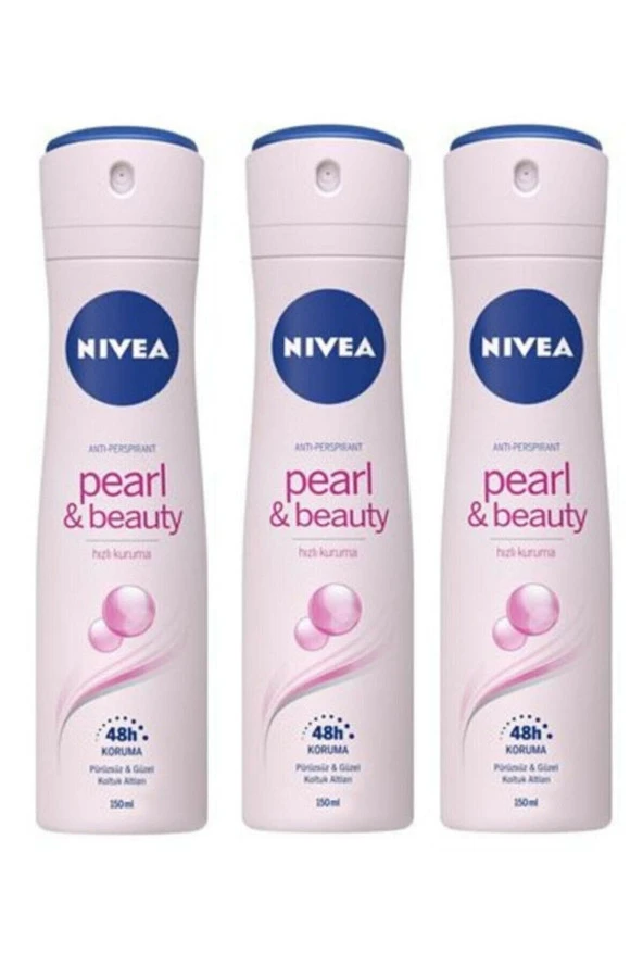 Nivea Woman Anti-perspirant Pearl & Beauty 48h Hızlı Kuruma Kadın Deodorant X 3 Adet