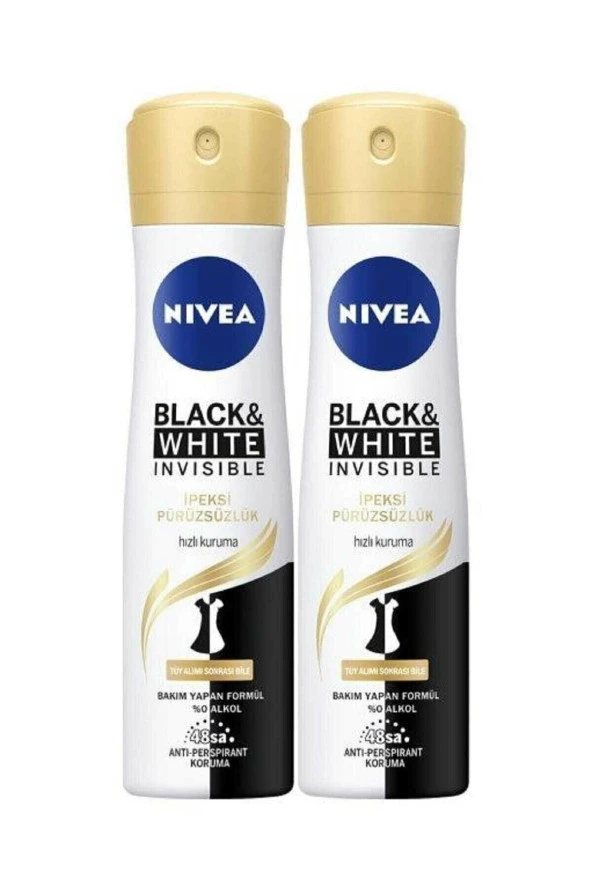 Nivea Deodorant 150 ml Kadın Invisible Black&white Ipeksi x2 Avantajlı Paket