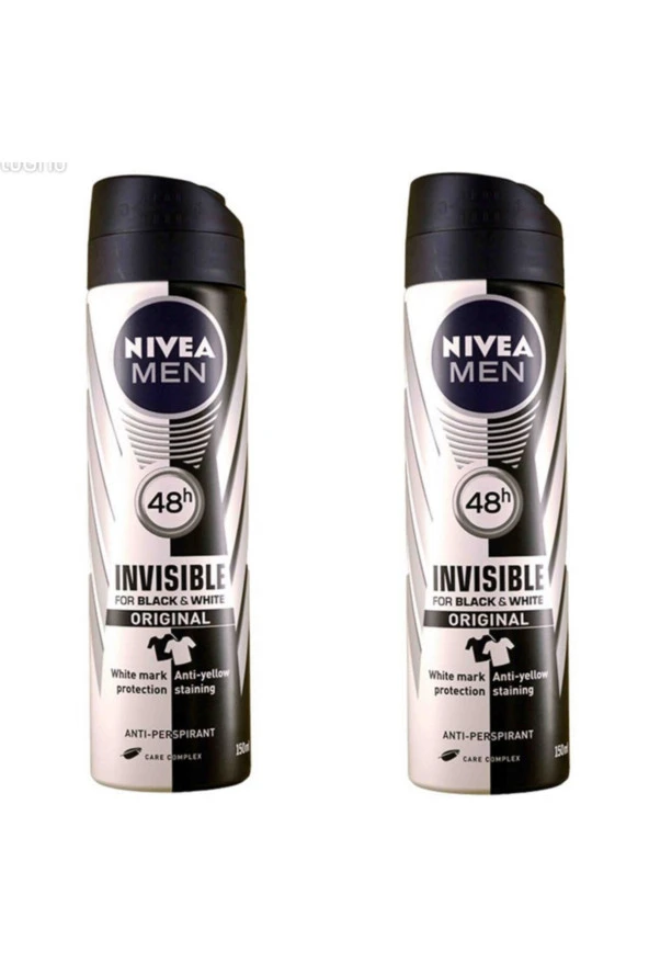 Nivea Deodorant 150 ml Erkek Invısıble Black&whıte Power 2 Li Set