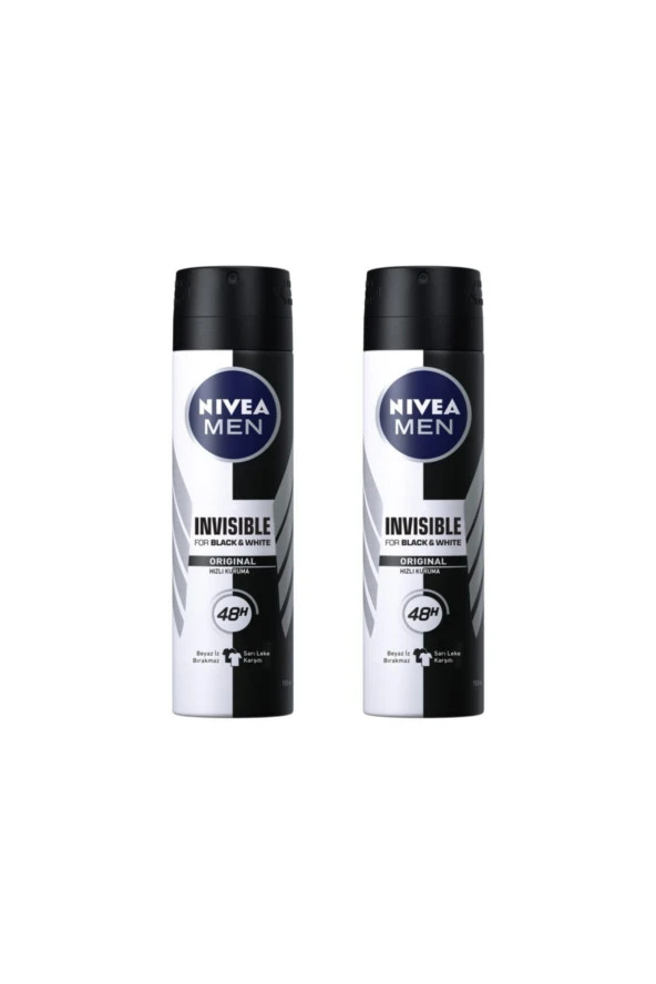 Nivea Men Invisible For Black & White Original Hızlı Kuruma Erkek Deodorant 2 x 150 ml