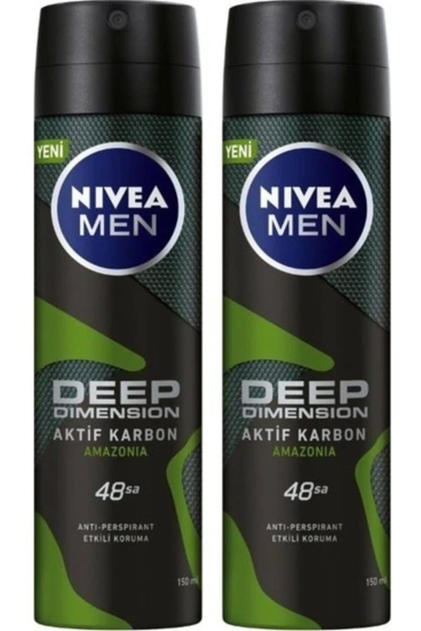 Nivea Men Deep Dimension Amazonia Deodorant 150 ml X 2 adet