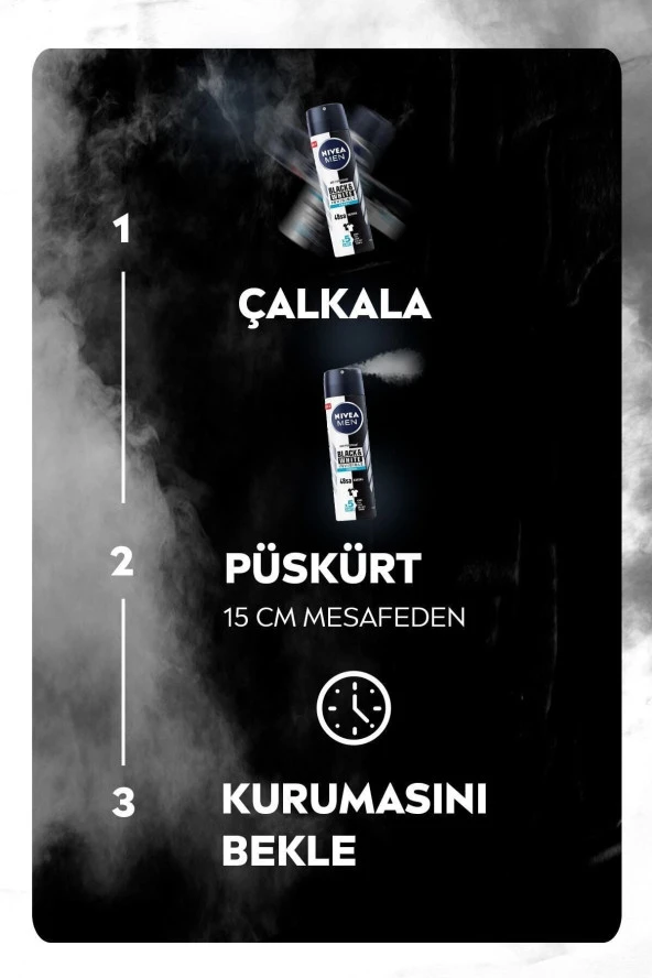 Nivea MEN Erkek Sprey Deodorant Black&White Invisible Original 150mlx3adet,48 Saat Anti-perspirant Koruma - 4