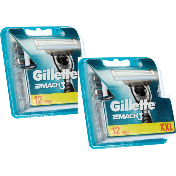 Gillette Mach3 Yedek Tıraş Bıçağı 12'li 2 Adet